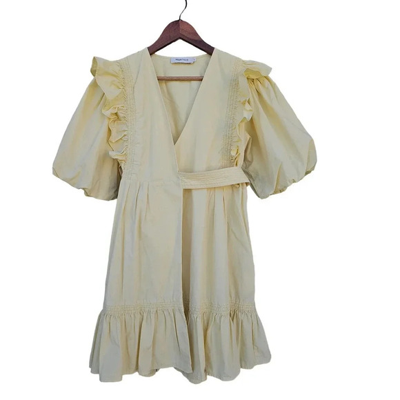 Magali Pascal Anna Wrap Mini Dress yellow Citrine Size S - Picture 4 of 9